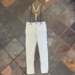 Zara Striped Pants with Suspenders